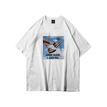 Tarzsokak Unisex I Can Fly Air Beyaz Tshirt Beyaz