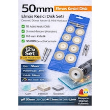 Senbang 50 Mm Elmas Kesici Disk Seti Matkap & Dremel Uyumlu Cam Seramik Mermer Metal Kesme 10 Lu Set