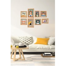 8 Parça Dekoratif Mdf Tablo Seti Çerçeve Görünümlü Dekolıadko5537