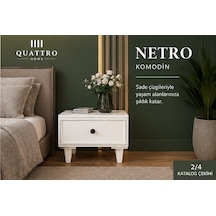 Netro Komodin Çekmeceli Beyaz
