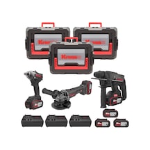 Kress KRKS1 KUB30.2 + KU390.4 + KUH10.2 20V 4AH 6 Adet Akülü Profesyonel Kombo Set