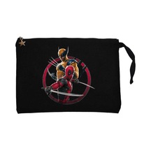 Deadpool Wolverine Movie Siyah Clutch Astarlı Cüzdan / El Çantası