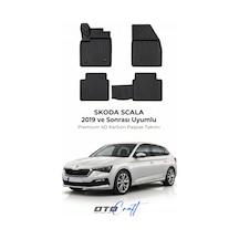 Otocraft Skoda Scala 2019+ Araca Özel 4d Karbon Oto Paspas Havuzlu Tam Set