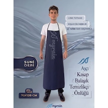 Suni Deri Su Geçirmez Bulaşıkçı Önlüğü Aşçı Önlüğü Kasap Önlüğü Temizlikçi Önlüğü Lacivert