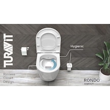 Turavit RND5512 Rondo Kanalsız Asma Klozet Nkp Yavaş Kapak