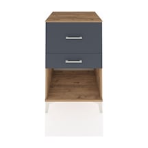 Kronos Komodin 2 Çekmeceli 60x59x96 Çam-antrasit Atlas Çam