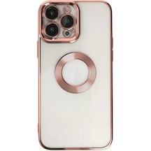 Newface Apple Apple iPhone Uyumlu  14 Pro Kılıf Slot Silikon - Rose Gold