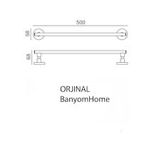 Çelik Banyo Paslanmaz Pirinç Flora 50 Cm Uzun Havluluk Altın Gold Gold