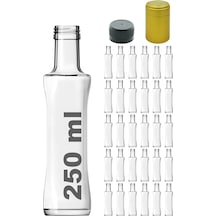 Afracam Piramit Şeffaf 250 ML Cam Şişe Kapak Kapüşon 30 Adet