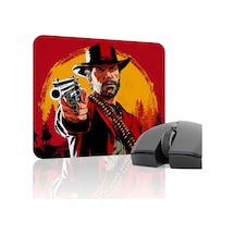 Red Dead Redemption 2 Kaymaz Dikişli Kauçuk Oyuncu Mousepad V2 - 22x18 Gaming Mouse Pad Fare Altlığı