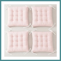 Trendexa 4 Lü Kapitone Bağcıklı Sandalye Minderi 40 40 3 Cm Pembe 40 40 3 Cm 4 Adet Mac