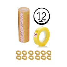 1 Paket Şeffaf Para Bandı 50 Metre 12'li