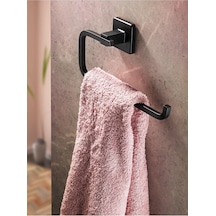 Haus Ömür Boyu Paslanmaz Solo Havluluk Ve Havlu Askılığı Siyah D-009 Siyah