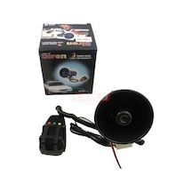 Carub Oto Siren 12v 3 Sesli Elektronik Mikrofon Siyah