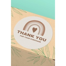 Boho Gökkuşağı Thank You Purchase Sticker 3x3cm St2226 Çok Renkli