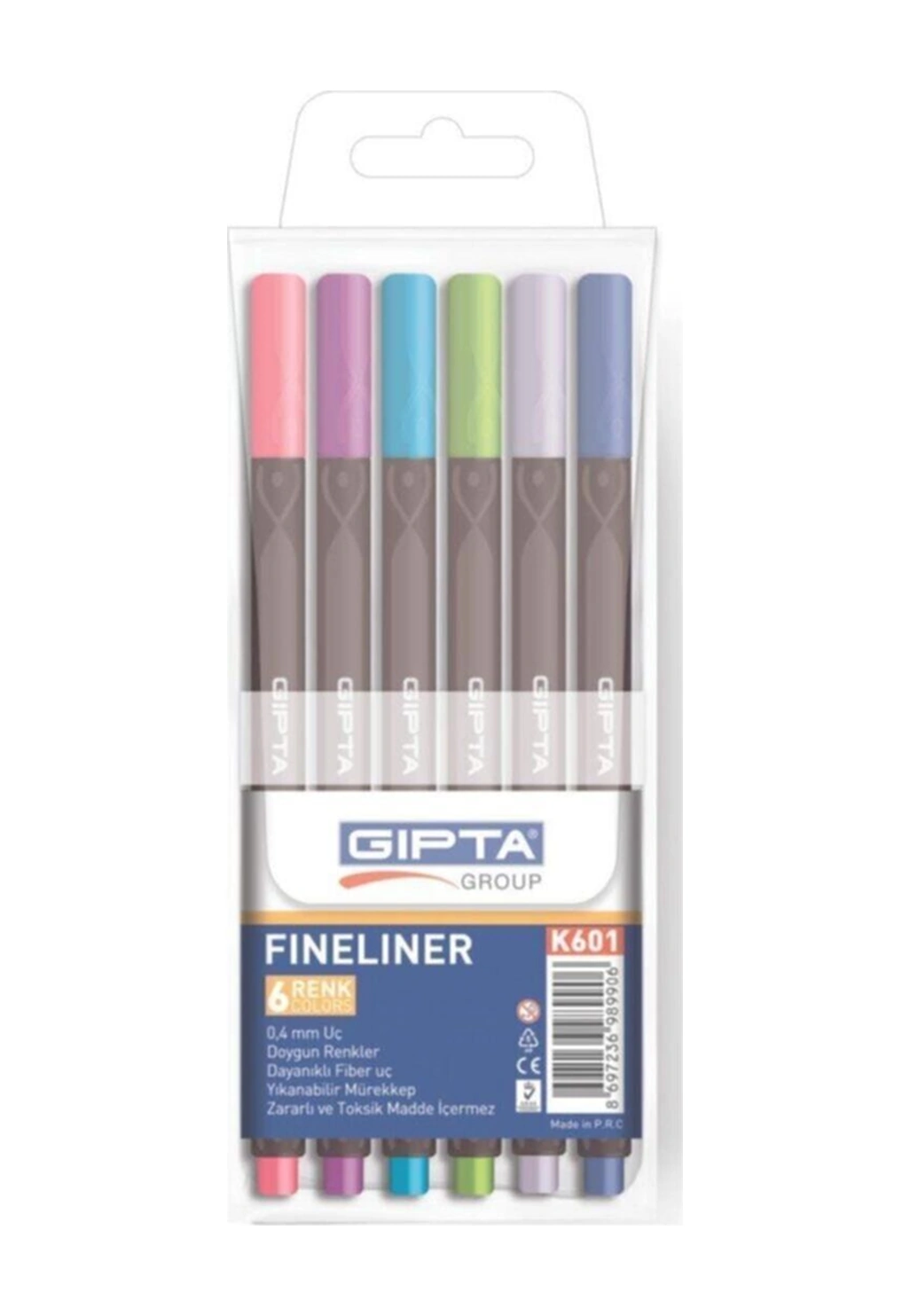 Fineliner 0.4 Mm Üçgen Kalem 6 Renk K601