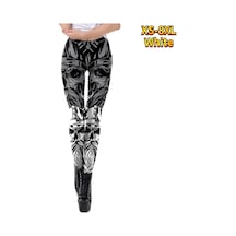 Beyaz Bayan Çok Renkli Gözler Baskılar Streç Yoga Tayt Spor Koşu Spor Salonu Spor Aktif Pantolon Beyaz