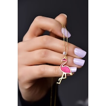 Papatya Silver 925 Ayar Gümüş Gold Kaplama Incili Parlayan Rüya Serisi Tasarım Ebruli Cam Boyalı Flamingo Kolye Papatya Silver 925 Ayar Gümüş Gold Kaplama Incili Parlayan Rüya Serisi Tasarım Ebruli Cam Boyalı Flamingo Kolye