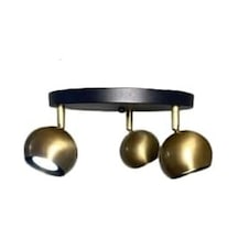 Metal Modern 3 Lü Eskitme Kaplama Siyah Led Spot 180 Derece Hareketli Avize Günışığı Ampullü Diğer