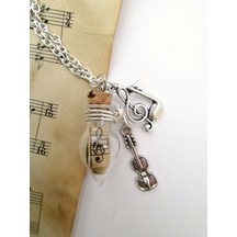 Cam Şişede Nota Kolye