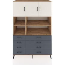 Kronos Dolap 8 Raflı 8 Çekmeceli 3 Kapaklı 132x59x195 Çam-ayt... Çam