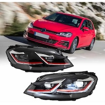 Volksvagen Golf 7.5 2017-2020 Mk7.5 Kırmızı J Ön Far
