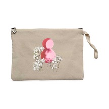 Soft Floral 8 March Krem Clutch Astarlı Cüzdan / El Çantası