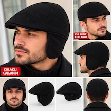 Kulaklı Ördek Şapka Siyah