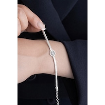 Çekirdekjewelry 925 Ayar Gümüş Hasır Serenay Bileklik Gri