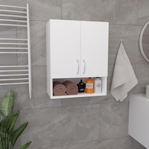 Tuliplife Duvara Monte Çok Amaçlı 3 Raflı Kapaklı Beyaz Dolap, Tlpdd3 Beyaz