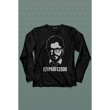 El Proffessor La Casa De Papel Profesör Uzun Kollu Tişört Baskılı T-shirt 001