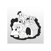 Folyo Sticker Tatlı Hayvanlar 160cm Uzunluk Siyah
