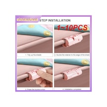 Stil B 1 Adet-1 10 Adet Yatak Odası Yatak Çarşafı Tutucu Çarşaf Yorgan Klipsi Nevresim Raptiye Klipsi Kaymaz Hiçbir İz Ev Sabitleyici Tutucular