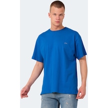 Slazenger KULANA Oversize Erkek Oversıze Saks Mavi Tişört