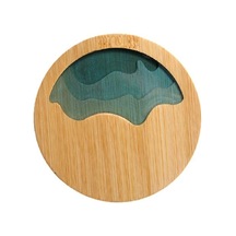 Epoksi Reçine Ped Peyzaj Şeffaf Bambu Yalıtım Tutucu Coaster Kupası Mat 1 Diğer