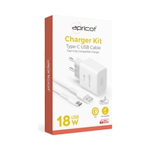 Apricot APC-U310T 3.4A Type-c + Ev Şarj Adaptörü Seti Beyaz