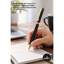 4 Adet Siyah Metal Tükenmez Kalem Metal Gövde Şık Tasarım 14 Cm Kişiye Özelleştirilebilir Promosyon Ve Ballpoint Pen -