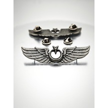 Hava Kuvvetleri Pilot Bröve Antik Gümüş 7.5cm Gümüş