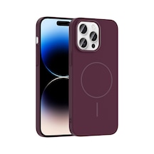 Zore İphone 14 Pro Max Kılıf Magsafe Şarj Özellikli Ogaa Ruby Silikon Kapak - Mürdüm Şeffaf