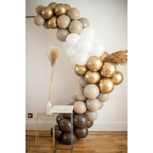 Krom Gold Beyaz Ve Deniz Kumu Balon Zinciri 100 Adet Mix