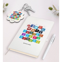 Kişiye Özel Sosyal Medya Uzmanı Beyaz Defter Kalem Ve Anahtarlık N11.12156