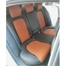 Passat Cc. Uyumlu Arka Sırt 2+1 Arka Sırt Kolcaklı Model Taba Deri Siyah Deri Karışımı. Taba Ip