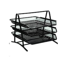 Kraf Perfore Evrak Rafı Metal 3 Katlı Siyah 450g