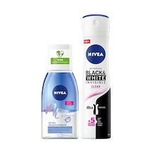 Çift Fazlı Göz Makyaj Temizleyici 125ml Ve Kadın Sprey Deodorant Black&white Invisible Clear 150ml