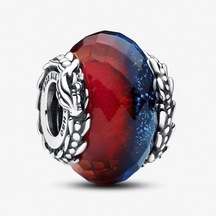 Nur Silver Buz ve Ateş Ejderhaları İkili Murano Gümüş Charm - NUR-CM00323