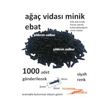 Ağaç Vidası Siyah Renk Hobi Vidası 1000 Adet Minik Kutu Vidası Ço