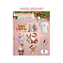 Ütü İle Yapışan Kıyafet Etiketi Örgü Punch Amigurumi Model Yılbaşı Serisi - 2 Karışık