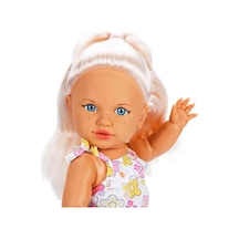 Tina Summer Sarışın Mavi Gözlü Et Bebek - 45 Cm Çiçekli Tulumlu Oyuncak Bebek