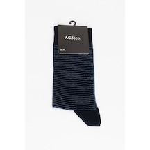 AC&Co / Altınyıldız Classics Erkek Lacı Mavı Desenli Bambu Tekli Çorap Lacı Mavı