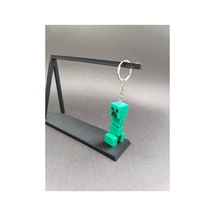Hareketli Blok Karakter Anahtarlık 3d Baskı Piksel Figür Anahtarlık Yeşil